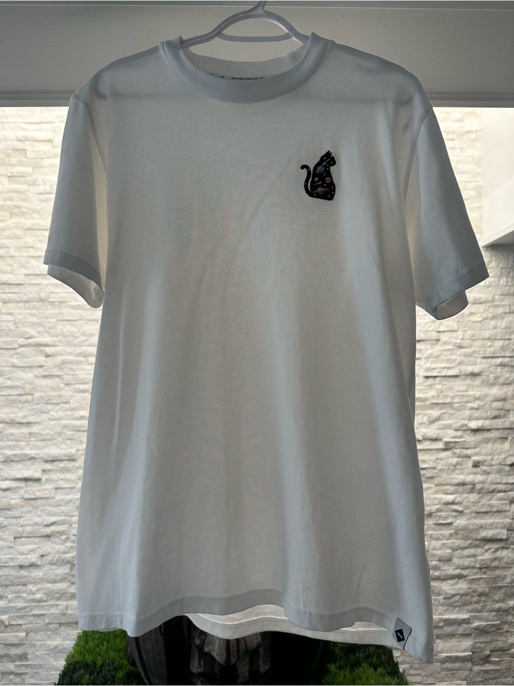 Percival Space Cat Routine Critical Daily Goods white  T‑Shirt embroidered M